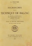 Recherches sur la technique de Balzac : le retour systématique des personnages dans La comédie humaine