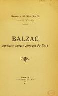 Balzac considéré comme historien du droit