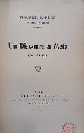 Un discours à Metz : 15 août 1911
