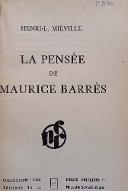 La  pensée de Maurice Barrès