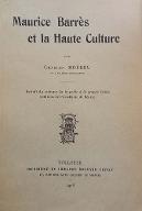 Maurice Barrès et la haute culture