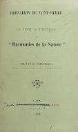 Le  texte authentique des "Harmonies de la nature"