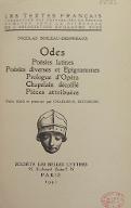 Odes : poésies latines, poésies diverses et épigrammes, Prologue d'opéra, Chapelain décoiffé, pièces attribuées