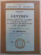 Lettres sur l'éducation du Dauphin ; suivies de Lettres au maréchal de Bellefonds et au roi