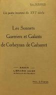 Les  sonnets guerriers et galants de Corbeyran de Gabarret