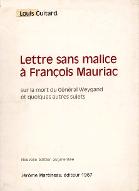 Lettre sans malice à François Mauriac : sur la mort du Général Weygand et quelques autres sujets