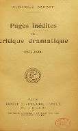 Pages inédites de critique dramatique : 1874-1880