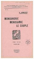 Monoandrie, monogamie, le couple