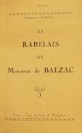 Le  Rabelais de Monsieur Balzac