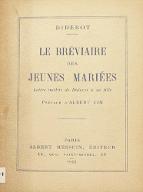 Le  bréviaire des jeunes mariées : lettre inédite de Diderot à sa fille