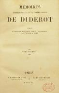 Mémoires, correspondance et ouvrages inédits de Diderot