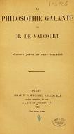 La  philosophie galante de M. de Valcourt