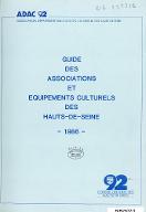 Guide des Associations et équipements culturels des Hauts-de-Seine : 1986