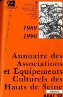 Annuaire des associations et équipements culturels des Hauts-de-Seine : 1989/1990