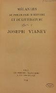Mélanges de philologie, d'histoire et de littérature offerts à Joseph Vianey