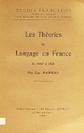 Les  théories du langage en France de 1660 à 1821