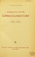 Lettres à Louise Colet : correspondance 1846-1851
