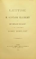 Lettre de M. Gustave Flaubert à la municipalité de Rouen au sujet d'un vote concernant Louis Bouillet