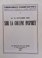 Le  23 septembre 1928 : sur la colline inspirée. Chroniques barrésiennes