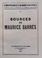 Sources de Maurice Barrès. Chroniques barrésiennes