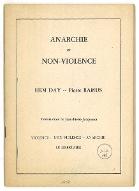 Anarchie et non-violence : violence, non-violence, anarchie