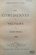 Les  comédiennes de Voltaire