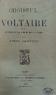 Choiseul et Voltaire : d'après les lettres inédites de Choiseul à Voltaire