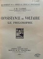 Consistance de Voltaire : le philosophe