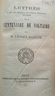 Lettres à MM. les membres du Conseil municipal de Paris sur le centenaire de Voltaire