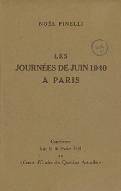 Les  journées de juin 1940 à Paris