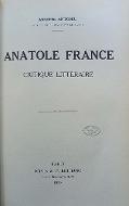 Anatole France : critique littéraire