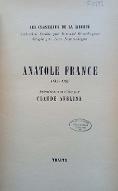 Anatole France : 1844-1924