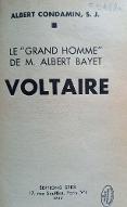 Voltaire, "Le grand homme" de M. Albert Bayet