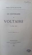Le  centenaire de Voltaire : 30 mai 1878