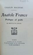 Anatole France : politique et poète : à propos d'un jubilé
