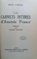 Les  carnets intimes d'Anatole France
