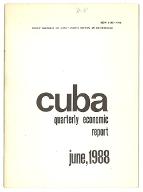 Cuba quaterly economic report : june 1988
