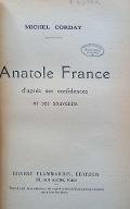 Anatole France d'après ses confidences et ses souvenirs