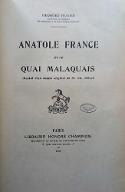 Anatole France et le quai Malaquais