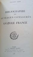 Bibliographie des ouvrages consacrés à Anatole France