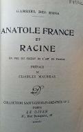 Anatole France et Racine : un peu du secret de l'art de France