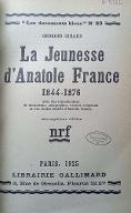 La  jeunesse d'Anatole France : 1844-1876