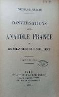 Conversations avec Anatole France ou Les mélancolies de l'intelligence