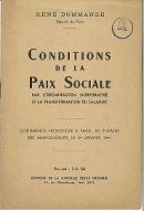 Conditions de la paix sociale par l'organisation corporative et la transformation du salariat : conférence prononcée à Paris au théatre des Ambassadeurs, le 24 janvier 1941