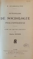 Dictionnaire de sociologie phalanstérienne : E. Silberling