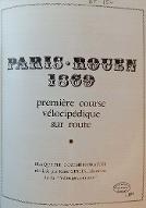 Paris - Rouen 1869 : première course vélocipédique sur route : plaquette commémorative