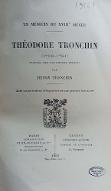 Un médecin du XVIIIe siècle : Théodore Tronchin (1709-1781), d'après des documents inédits