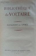 Bibliothèque de Voltaire : catalogue de livres