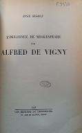L'influence de Shakespeare sur Alfred de Vigny
