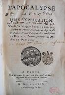 L'Apocalypse avec une explication par Messire Jacques Benigne Bossuet,... = Bible, 1689, français